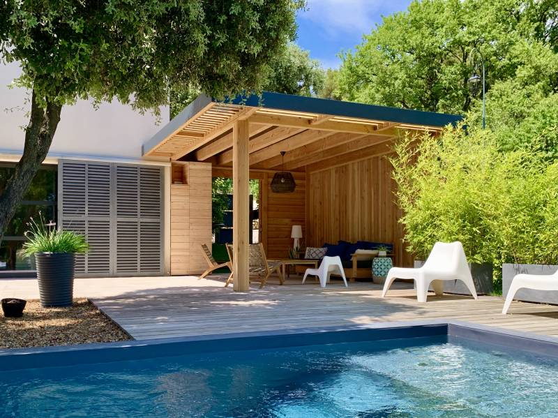 Réalisation de pool house sur mesure à Ales en toit plat